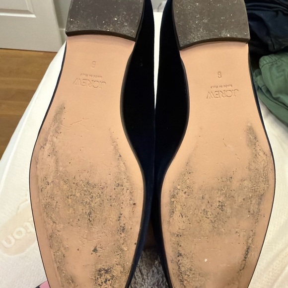 J.Crew Velvet Heart Loafers Navy Red Embroidered Flats Smoking Shoes Size 8 - Picture 3 of 3